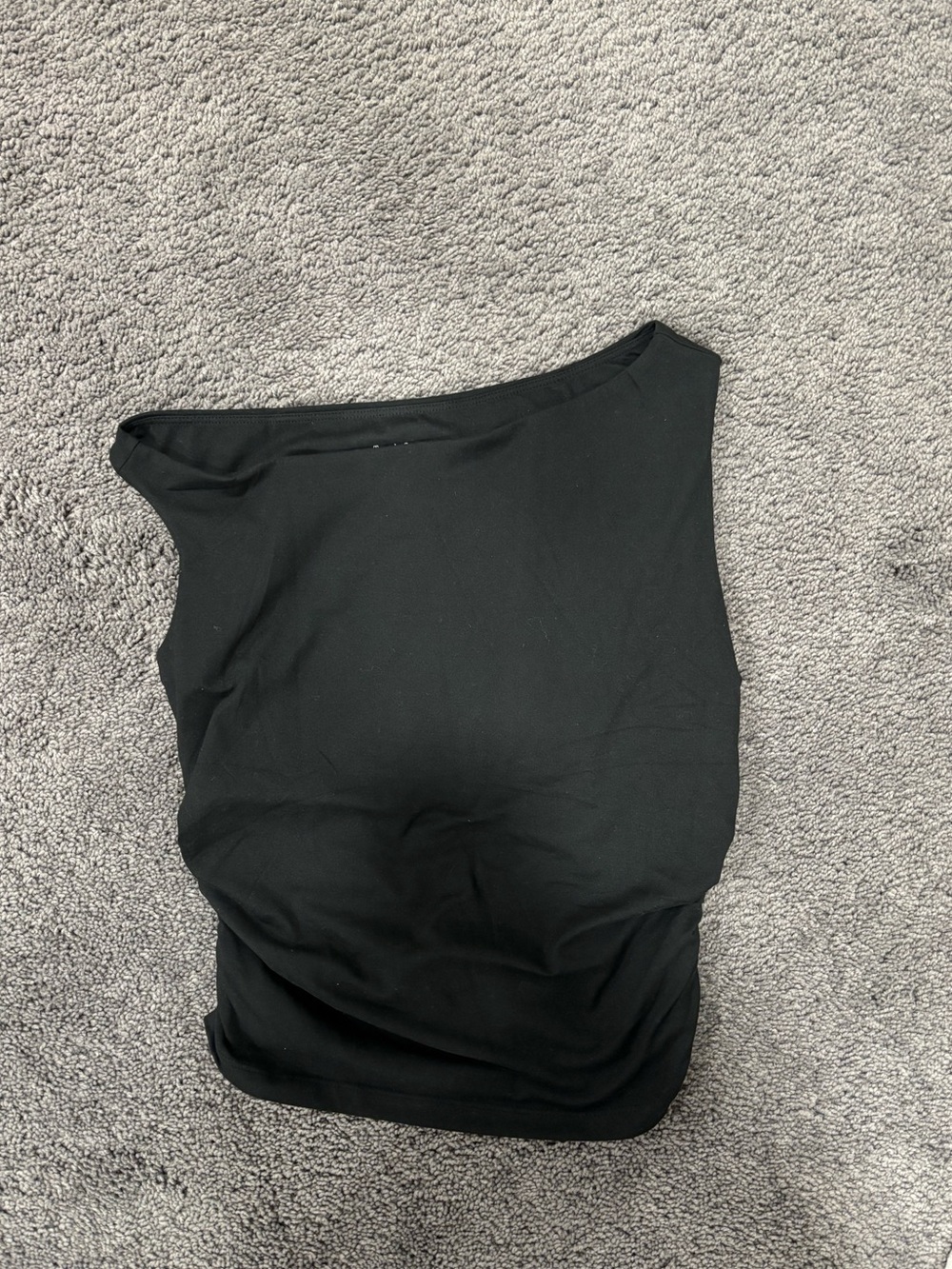 Women's One-Shoulder Black Tank Top